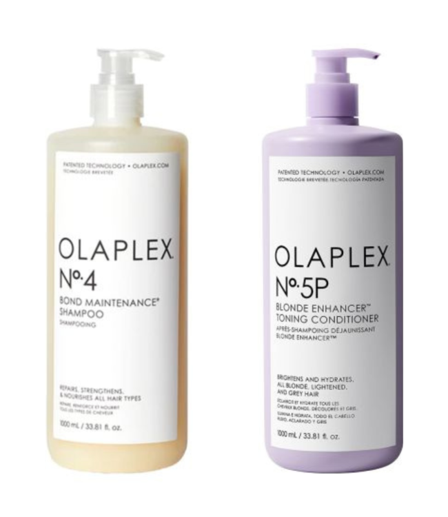 Olaplex CombiDeal - No.4 Bond Maintenance Shampoo 1000 ml & No.5P Blonde Enhancer Toning Conditioner 1000 ml - voor alle haartypes