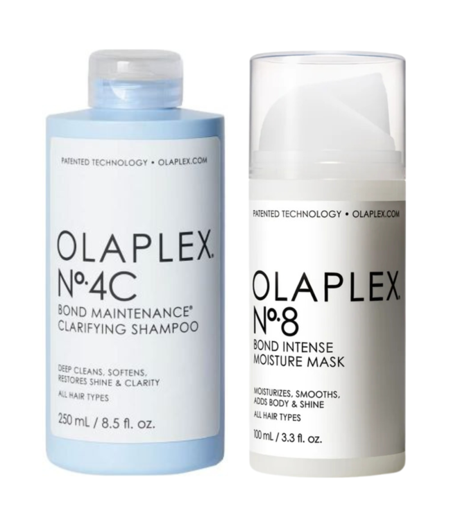 Olaplex CombiDeal - No.4C Bond Maintenance Clarifying Shampoo 250 ml & No.8 Intense Bonding Mask 100 ml - voor alle haartypes