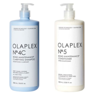 Olaplex Olaplex CombiDeal - No.4C Shampooing Clarifiant Bond Maintenance 1000 ml et No.5 Après-shampooing Bond Maintenance 1000 ml - pour tous types de cheveux