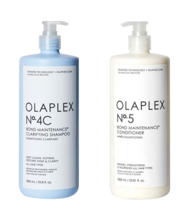 Olaplex CombiDeal - No.4C Bond Maintenance Clarifying Shampoo 1000 ml & No.5 Bond Maintenance Conditioner 1000 ml - voor alle haartypes