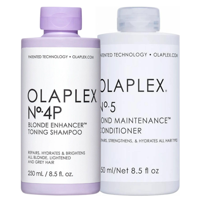 Olaplex CombiDeal - No.4P Blonde Enhancer Toning Shampoo 250 ml & No.5 Bond Maintenance Conditioner 250 ml | for all hair types