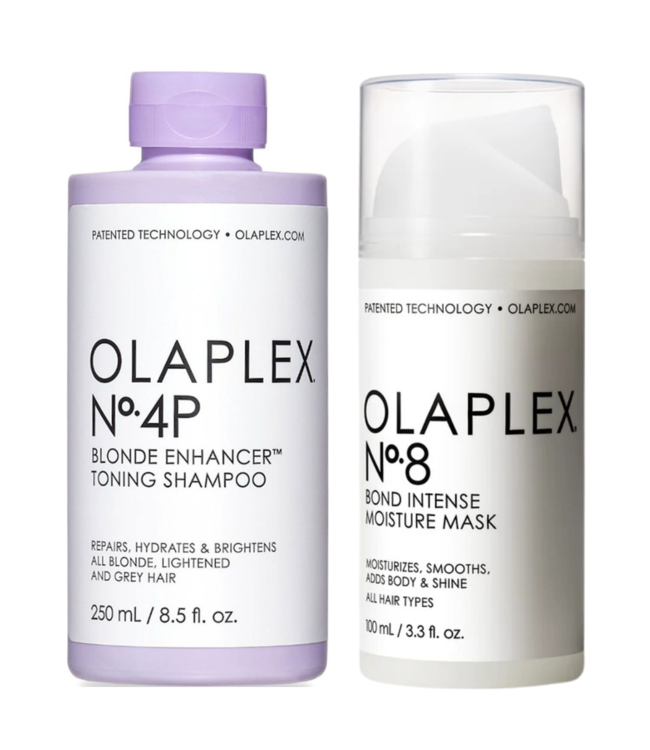 Olaplex CombiDeal - No.4P Blonde Enhancer Toning Shampoo 250 ml & No.8 Intense Bonding Mask 100 ml - voor alle haartypes