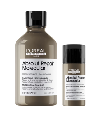L'Oréal Professionnel L’Oréal Professionnel CombiDeal - Absolut Repair Molecular - Shampoo 300 ML & Leave-in Masker 100 ML - voor beschadigd- of onhandelbaar haar