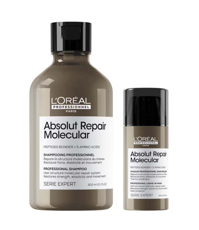 L’Oréal Professionnel CombiDeal - Absolut Repair Molecular - Shampoo 300 ML & Leave-in Masker 100 ML - voor beschadigd- of onhandelbaar haar