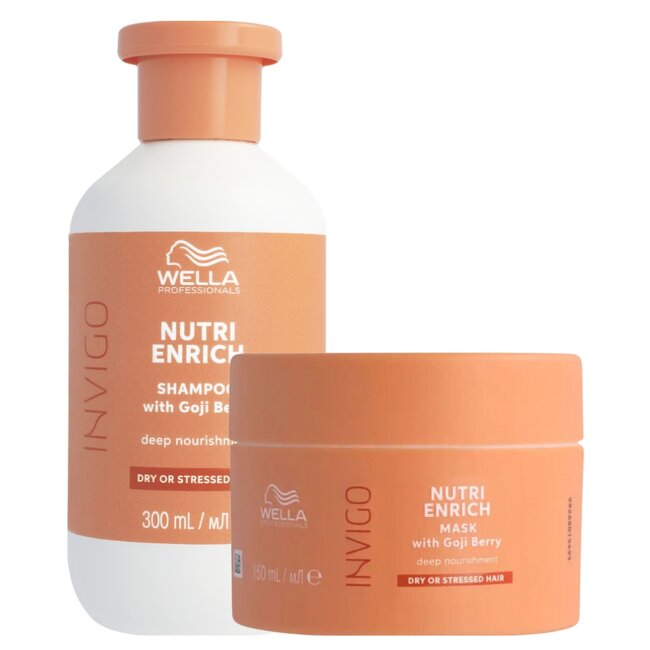Wella Professionals CombiDeal - Enrich Shampoo 300ML & Enrich Mask 150ML | voor droog- of door zon beschadigd haar