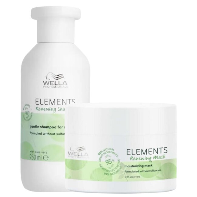 Wella Professionals CombiDeal - Shampooing Elements Renewing 250 ml et Masque Elements Renewing 150 ml - pour tous types de cheveux
