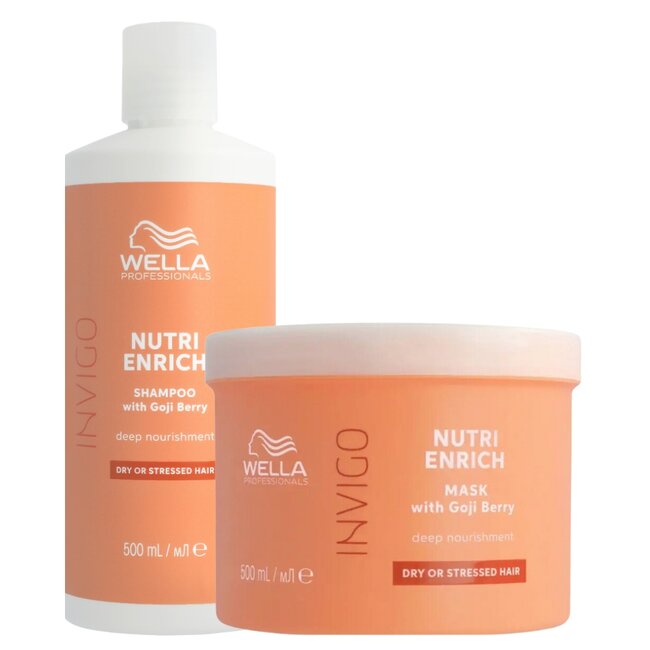 Wella Professionals CombiDeal - Enrich Shampoo 500ML & Enrich Mask 500ML | für trockenes oder durch die Sonne geschädigtes Haar