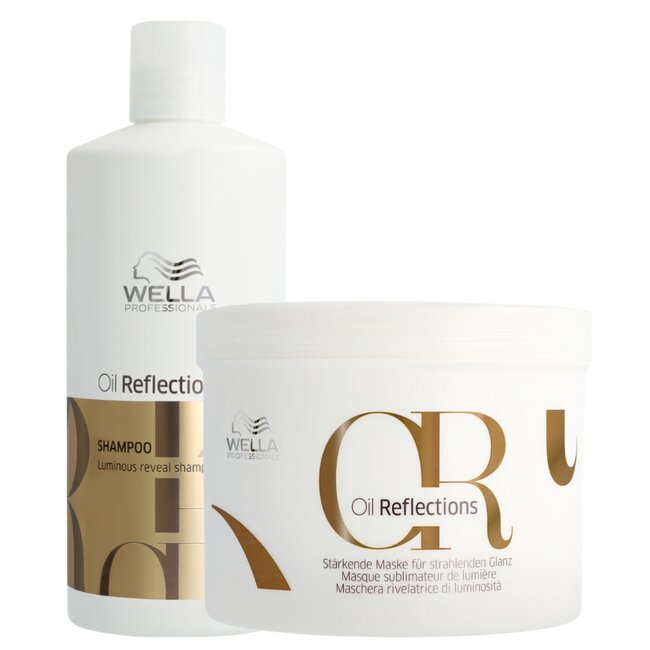 Wella Professionals CombiDeal - Shampooing Oil Reflections 500 ml et Masque Oil Reflections 500 ml - pour tous types de cheveux
