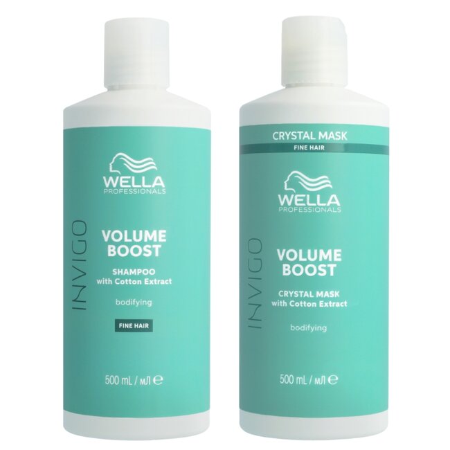 Wella Professionals CombiDeal - Volume Shampoo 500ML & Volume Crystal Mask 500ML | voor dunner wordend haar