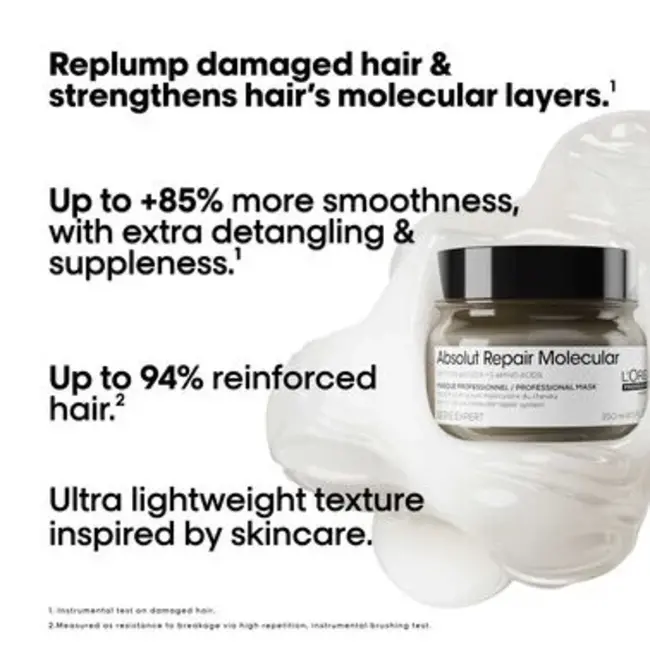 L’Oréal Professionnel - Absolut Repair Molecular | Masque capillaire pour cheveux abîmés ou indisciplinés - 250 ml