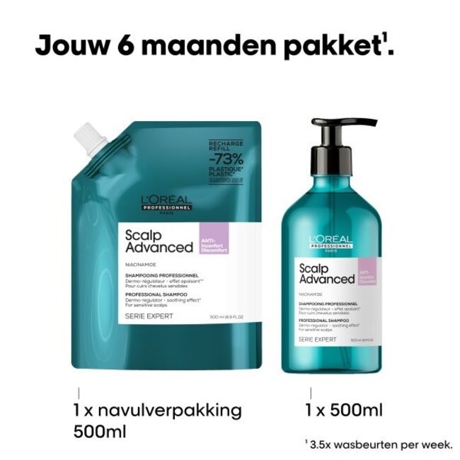 L’Oréal Professionnel - Scalp Advanced - Nachfüllpackung | Shampoo für empfindliche Kopfhaut - 500 ml