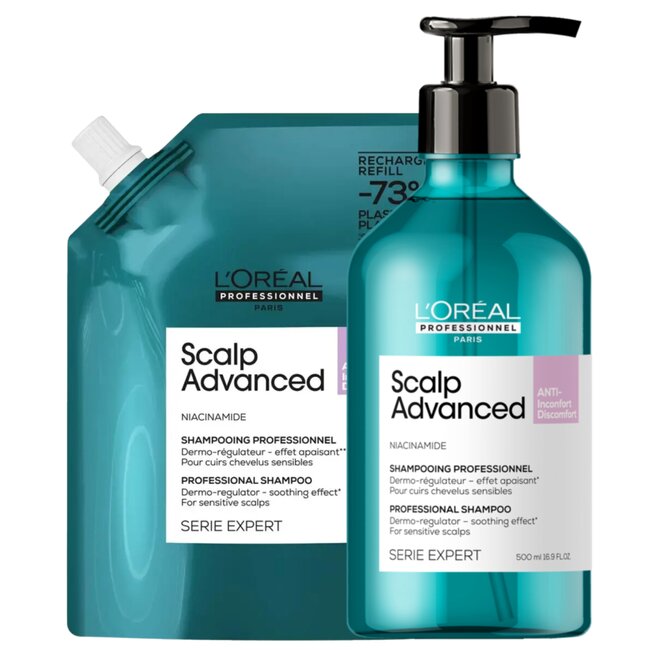 L’Oréal Professionnel CombiDeal - Scalp Advanced - Shampoo 500 ML & Shampoo Refill 500 ML | for sensitive scalp