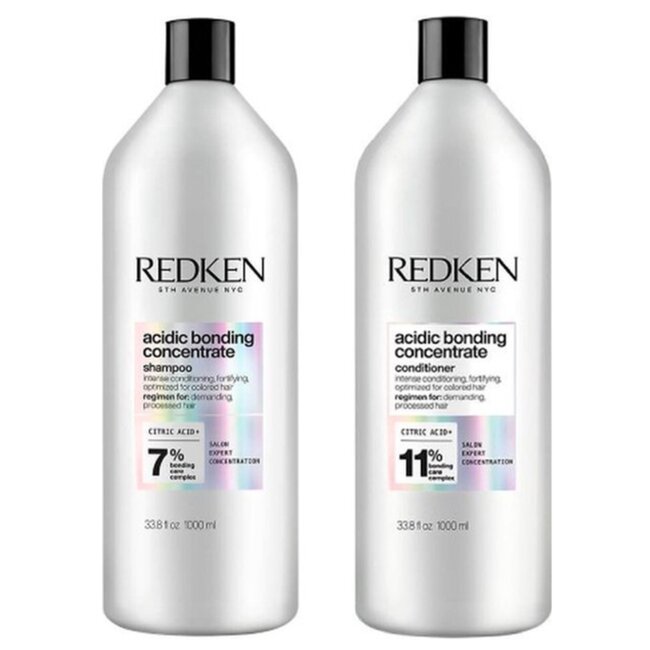 Redken CombiDeal - Acidic Bonding Concentrate - Shampoo 1000 ML & Conditioner 1000 ML | für beschädigtes oder widerspenstiges Haar