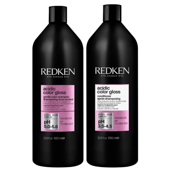 Redken CombiDeal - Acidic Color Gloss - Shampoo 1000 ML & Conditioner 1000 ML | for colored hair