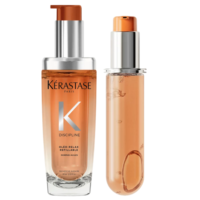 Kérastase Offre Combi - Discipline | Huile Oleo Relax 75 ml & Huile Oleo Relax Recharge 75 ml - pour cheveux abîmés ou indisciplinés