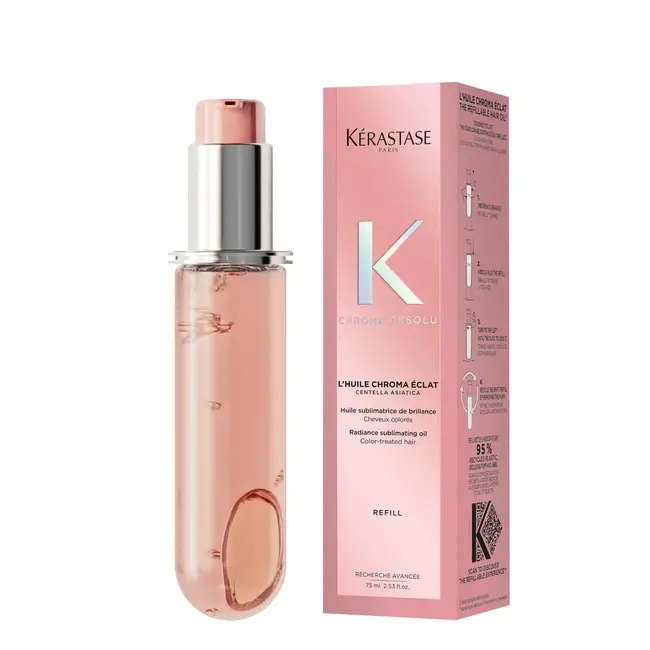 Kérastase Combo Deal - Chroma Absolu |Huile Chroma Éclat 75 ml & Huile Chroma Éclat 75 ml (refill) - for colored hair