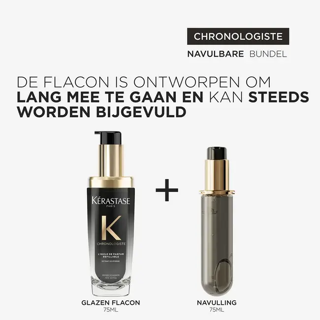 Kérastase Offre Combi - Chronologiste | Huile de Parfum 75 ml & Huile de Parfum Recharge 75 ml - pour cheveux ternes
