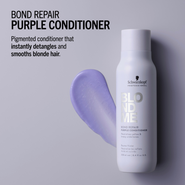 Schwarzkopf Professional - BlondMe  - Bond Repair Purple Conditioner  | Conditioner voor blond haar - 250ml