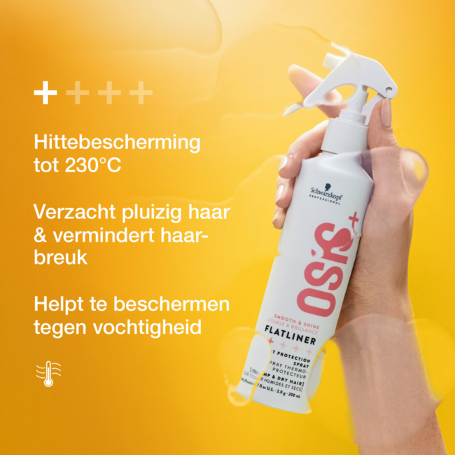 Schwarzkopf Professional - OSiS+ - Flatliner | Hitzeschutz für alle Haartypen - 200 ml