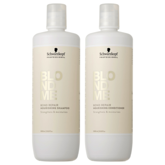 Schwarzkopf Professional Schwarzkopf Professional CombiDeal - BlondMe | Bond Repair Nourishing Shampoo 1000 ml & Nourishing Conditioner 1000 ml - voor blond haar