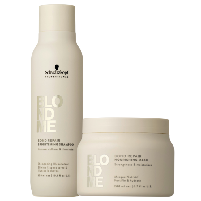 Schwarzkopf Professional CombiDeal - BlondMe | Bond Repair Brightening Shampoo 300 ml & Nourishing Mask 200 ml - für blondes Haar