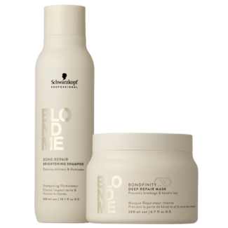 Schwarzkopf Professional Schwarzkopf Professional CombiDeal - BlondMe | Bond Repair Brightening Shampoo 300 ml & Bondfinity Deep Repair Mask 200 ml - for blonde hair