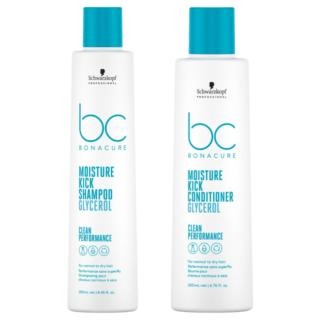 Schwarzkopf Professional CombiDeal - Bonacure | Moisture Kick Shampoo 250ML & Conditioner 200ML - voor droog- of door zon beschadigd haar