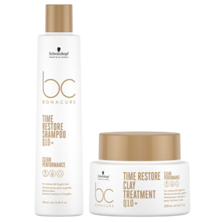 Schwarzkopf Professional Offre Combinée Schwarzkopf Professional – Bonacure | Time Restore Shampooing 250ML & Masque 200ML – pour cheveux secs ou abîmés par le soleil