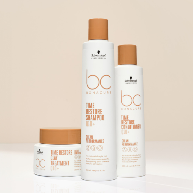 Offre Combinée Schwarzkopf Professional – Bonacure | Time Restore Shampooing 250ML & Après-shampooing 200ML – pour cheveux secs ou abîmés par le soleil