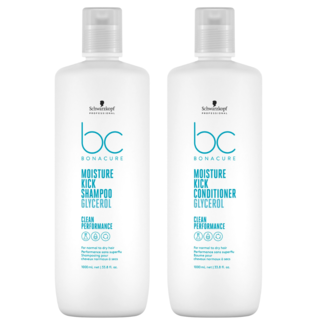 Schwarzkopf Professional Schwarzkopf Professional Combo Deal – Bonacure | Moisture Kick Shampoo 1000ML & Conditioner 1000ML – for dry or sun-damaged hair