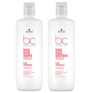 Schwarzkopf Professional Offre Combinée Schwarzkopf Professional – Bonacure | Repair Rescue Shampooing 1000ML & Après-Shampooing 1000ML – pour cheveux abîmés ou indisciplinés