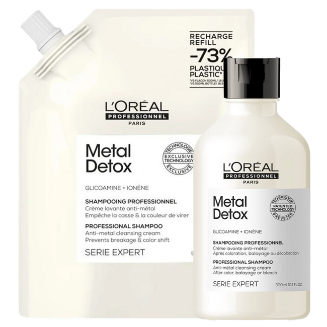 L’Oréal Professionnel CombiDeal - Metal Detox - Shampoo 300 ML & Shampoo Refill 500 ML | für gefärbtes Haar