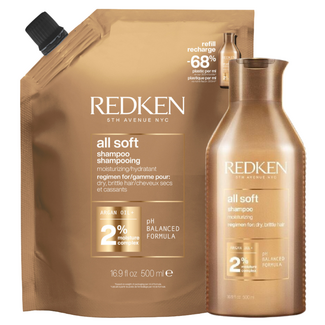 Redken Redken CombiDeal – All Soft | Shampoo 500 ML & Shampoo-Nachfüllpackung 500 ML – für trockenes oder sonnenbeschädigtes Haar