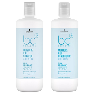 Schwarzkopf Professional Offre Combinée Schwarzkopf Professional – Bonacure | Moisture Kick Shampooing 1000ML & Après-shampooing 1000ML – pour cheveux secs ou abîmés par le soleil