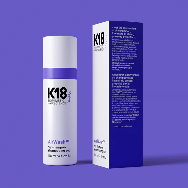 K18 - AirWash | Dry shampoo for damaged or unruly hair - 118 ml