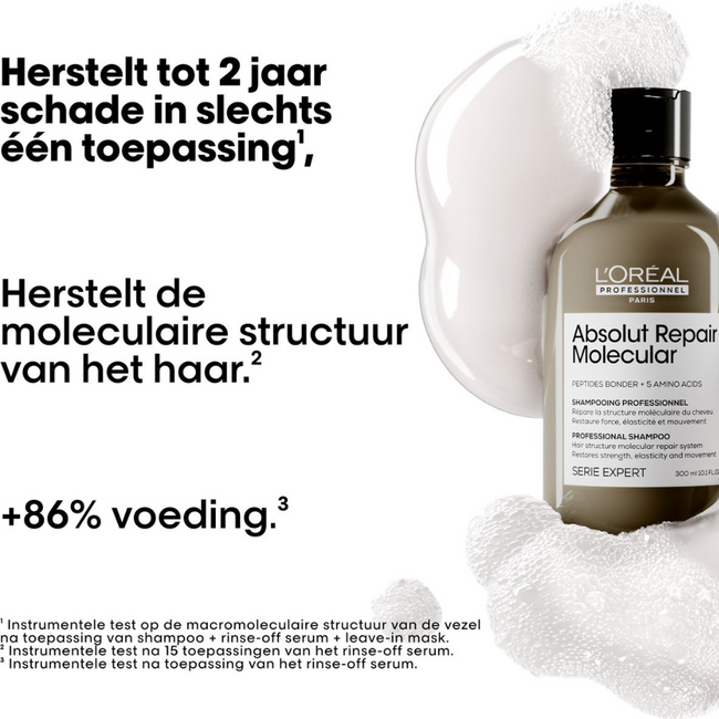 L'Oréal Professionnel CombiDeal - Absolut Repair Moléculaire - Shampooing 300 ML & Masque sans rinçage 100 ML | pour cheveux abîmés ou indisciplinés