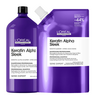 L’Oréal Professionnel CombiDeal – Keratin Alpha Sleek | Shampooing 1500 ML & Recharge de Shampooing 1000 ML – pour cheveux bouclés ou frisottants