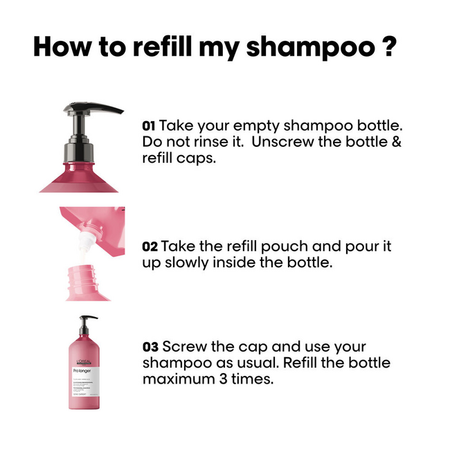 L’Oréal Professionnel Pro Longer Refill Shampoo für feines, kraftloses oder fettiges Haar – 1000 ml