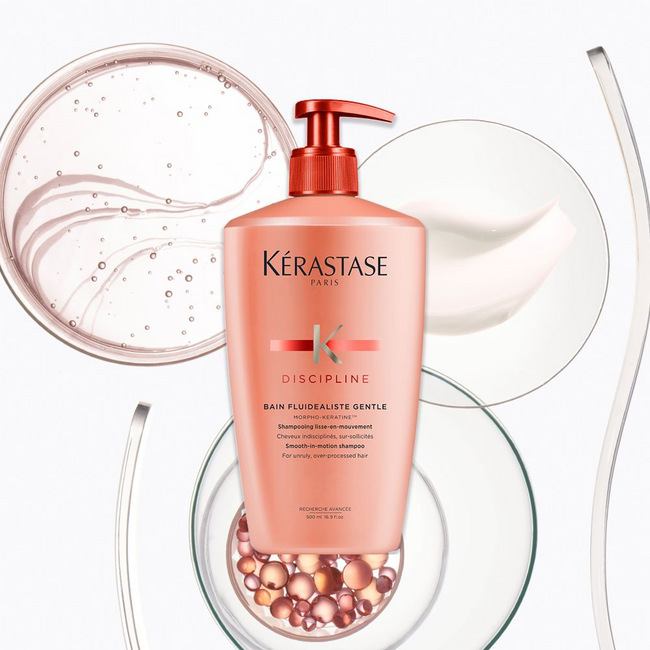 Kérastase CombiDeal - Discipline - Bain (Shampoo) Fluidealiste Sulfaatvrij 1L | für beschädigtes oder unhandelbares Haar