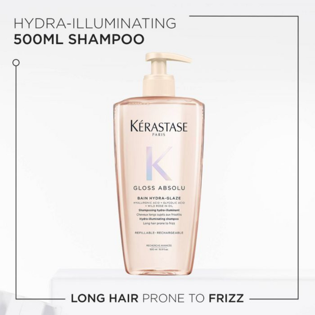 Kérastase CombiDeal – Gloss Absolu | Bain Crème Hydra‑Glaze 500 ML & Bain Crème Hydra‑Glaze Refill 500 ML – pour cheveux ternes