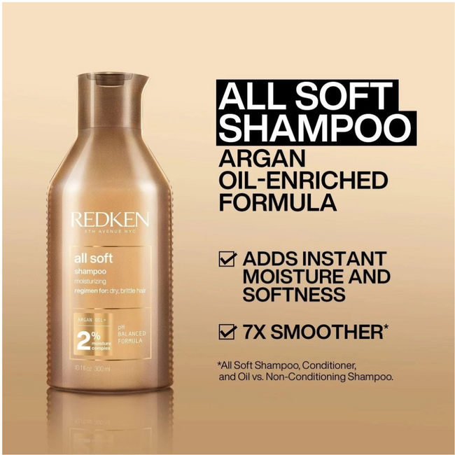 Redken CombiDeal - All Soft - Shampoo 300 ML & Conditioner 300 ML | voor droog- of door zon beschadigd haar