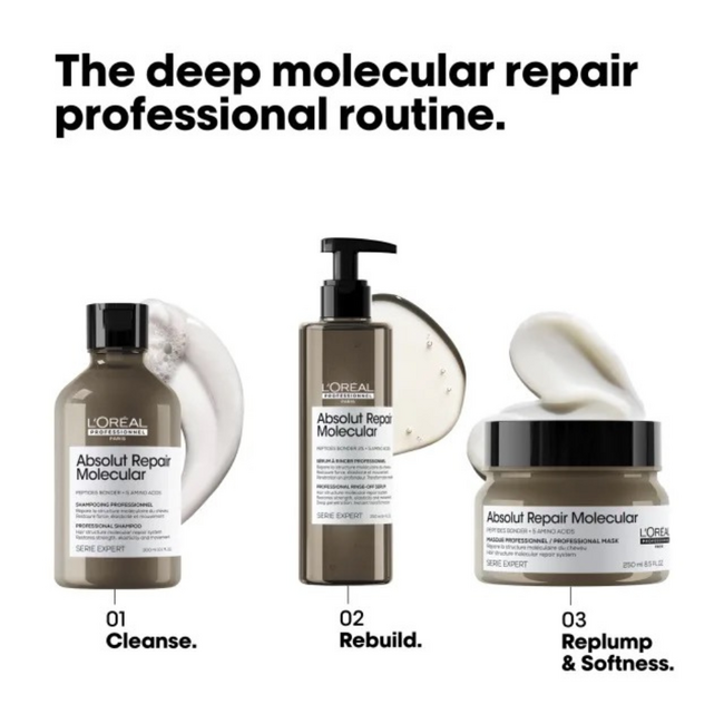 L’Oréal Professionnel CombiDeal - Absolut Repair Molecular - Shampoo 500 ML & Masker 500 ML | voor beschadigd- of onhandelbaar haar