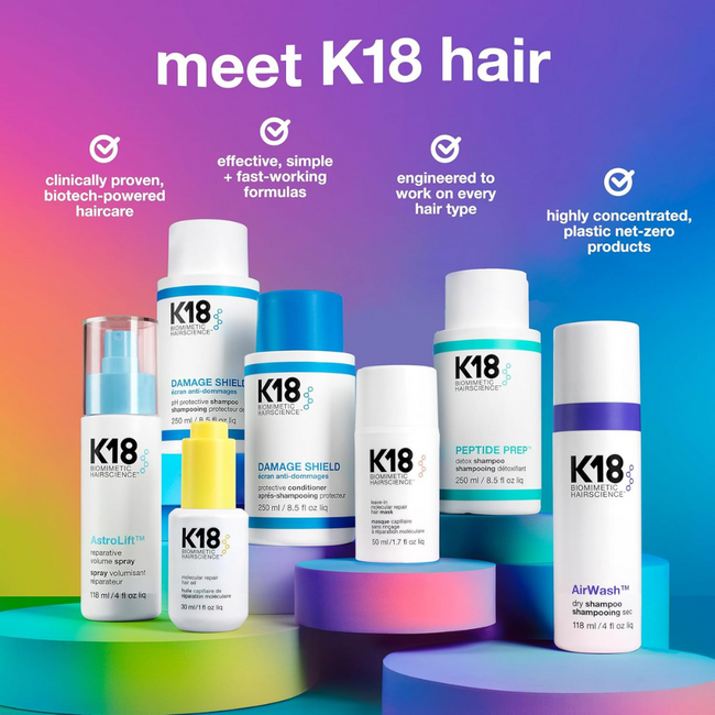 K18 CombiDeal - Detox Shampoo 250 ML & Hair Repair Mask 15 ML | voor alle haartypes