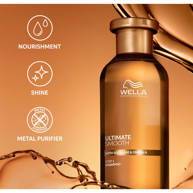 Wella Professionals - Ultimate Smooth | Shampoo für geschädigtes oder widerspenstiges Haar - 1000 ml