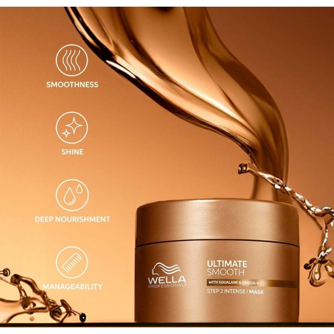 Wella Professionals - Ultimate Smooth | Haarmasker voor beschadigd - of onhandelbaar haar - 500 ml
