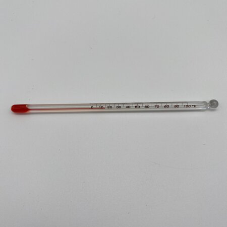 Eigen merk Glazen potloodthermometer 0–100 °C | Voor kaas & zuivel