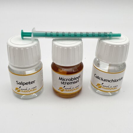 Hobby Kaas Kaasadditieven set 30 ml met microbieel stremsel, calciumchloride en salpeter