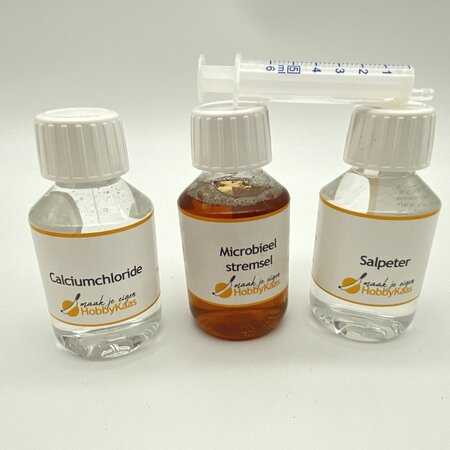Hobby Kaas 100 ML setje: Stremsel, Salpeter en Calciumchloride