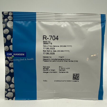 CHR Hansen CHR Hansen R-704 DVS 50 U starter zuursel voor yoghurt en kaas