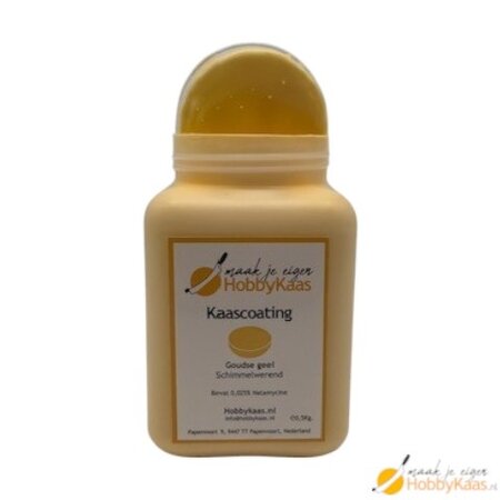 Hobby Kaas Goudgele kaascoating met natamycine – schenkpot 500 g inclusief coatingspons